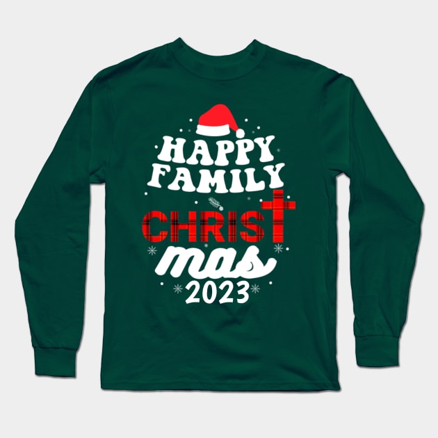 Happy Family Christma 2023 Long Sleeve T-Shirt by fishing for men